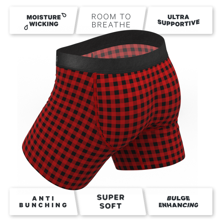 Shinesty "The Cardinal" Micro Buffalo Check Ball Hammock® Pouch Underwear
