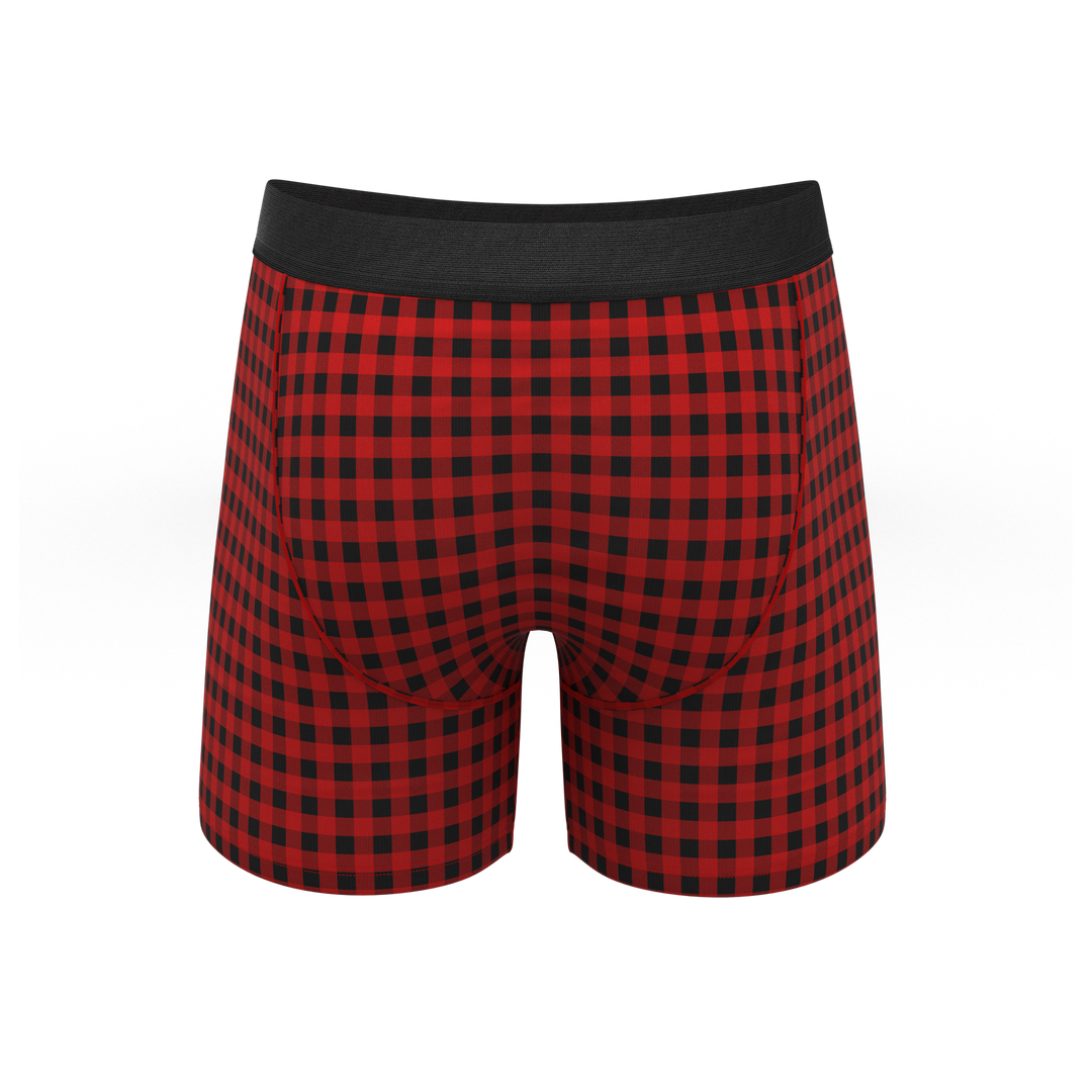 Shinesty "The Cardinal" Micro Buffalo Check Ball Hammock® Pouch Underwear