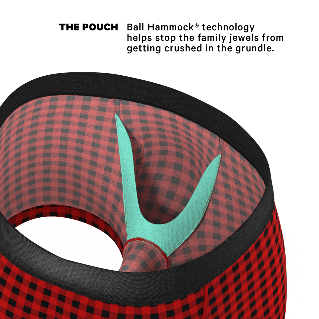 Shinesty "The Cardinal" Micro Buffalo Check Ball Hammock® Pouch Trunks