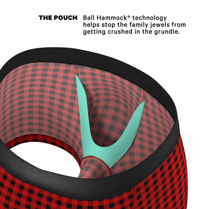 Shinesty "The Cardinal" Micro Buffalo Check Ball Hammock® Pouch Trunks