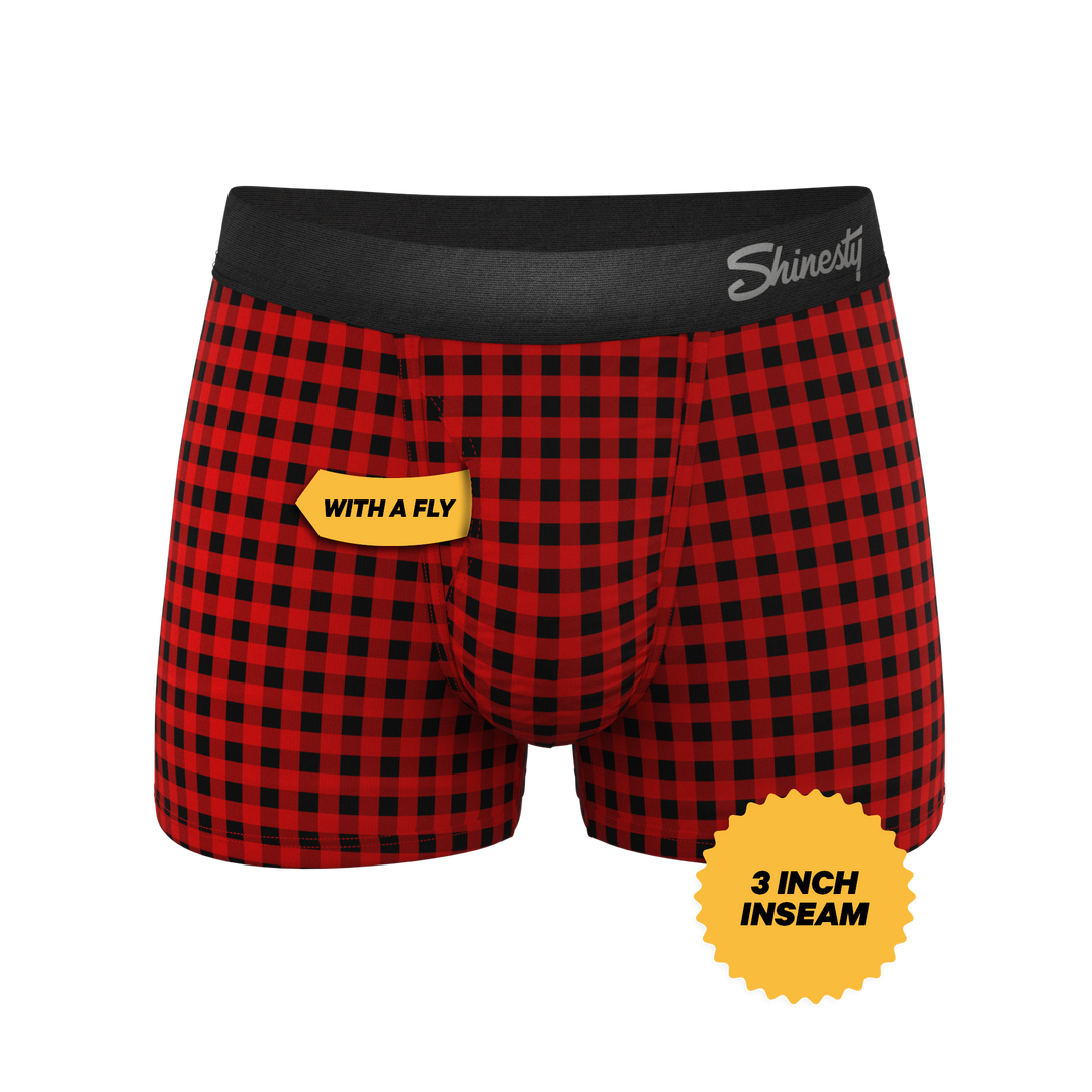 Shinesty "The Cardinal" Micro Buffalo Check Ball Hammock® Pouch Trunks