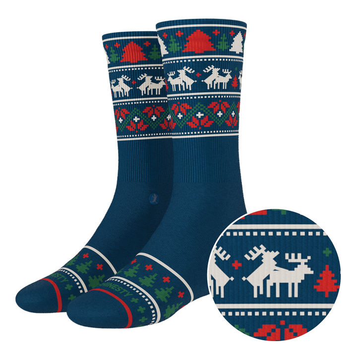 The Caribou Lous | Christmas Deer Heel Hammock™ Crew Socks