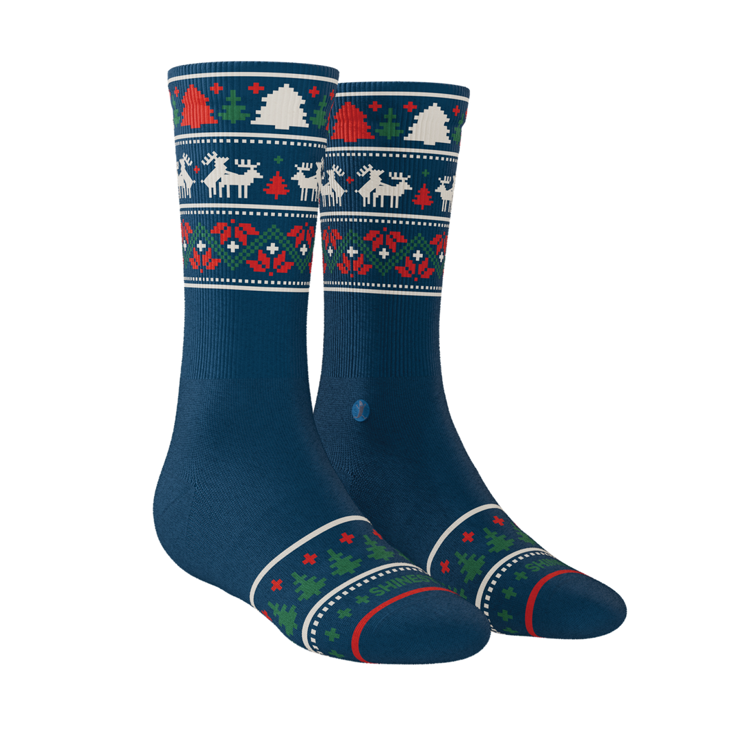 The Caribou Lous | Christmas Deer Heel Hammock™ Crew Socks