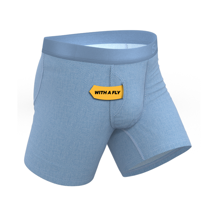 Chambray All Day: Blue Ball Hammock® Pouch Underwear with Fly