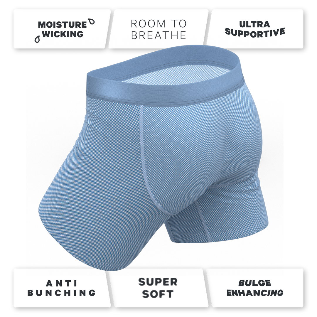 Chambray All Day: Blue Ball Hammock® Pouch Underwear with Fly