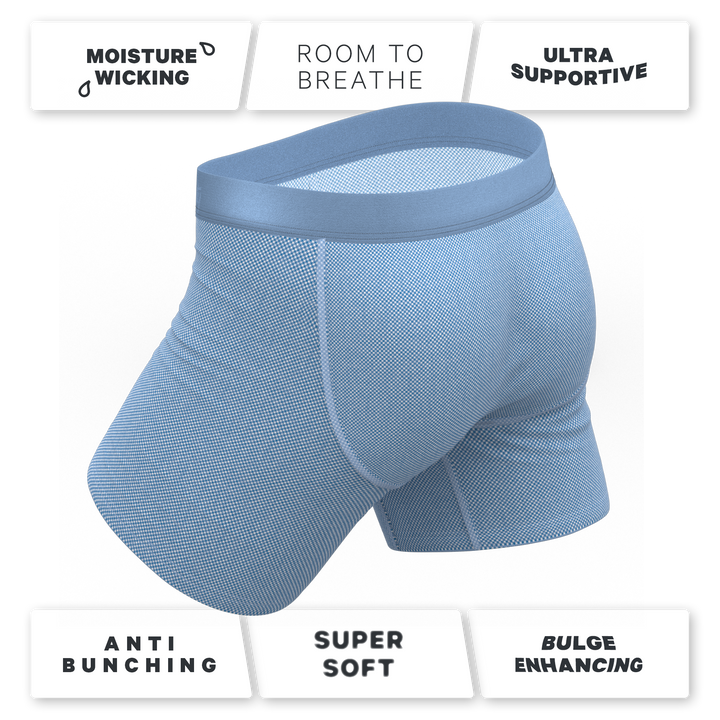 Chambray All Day: Blue Ball Hammock® Pouch Underwear with Fly