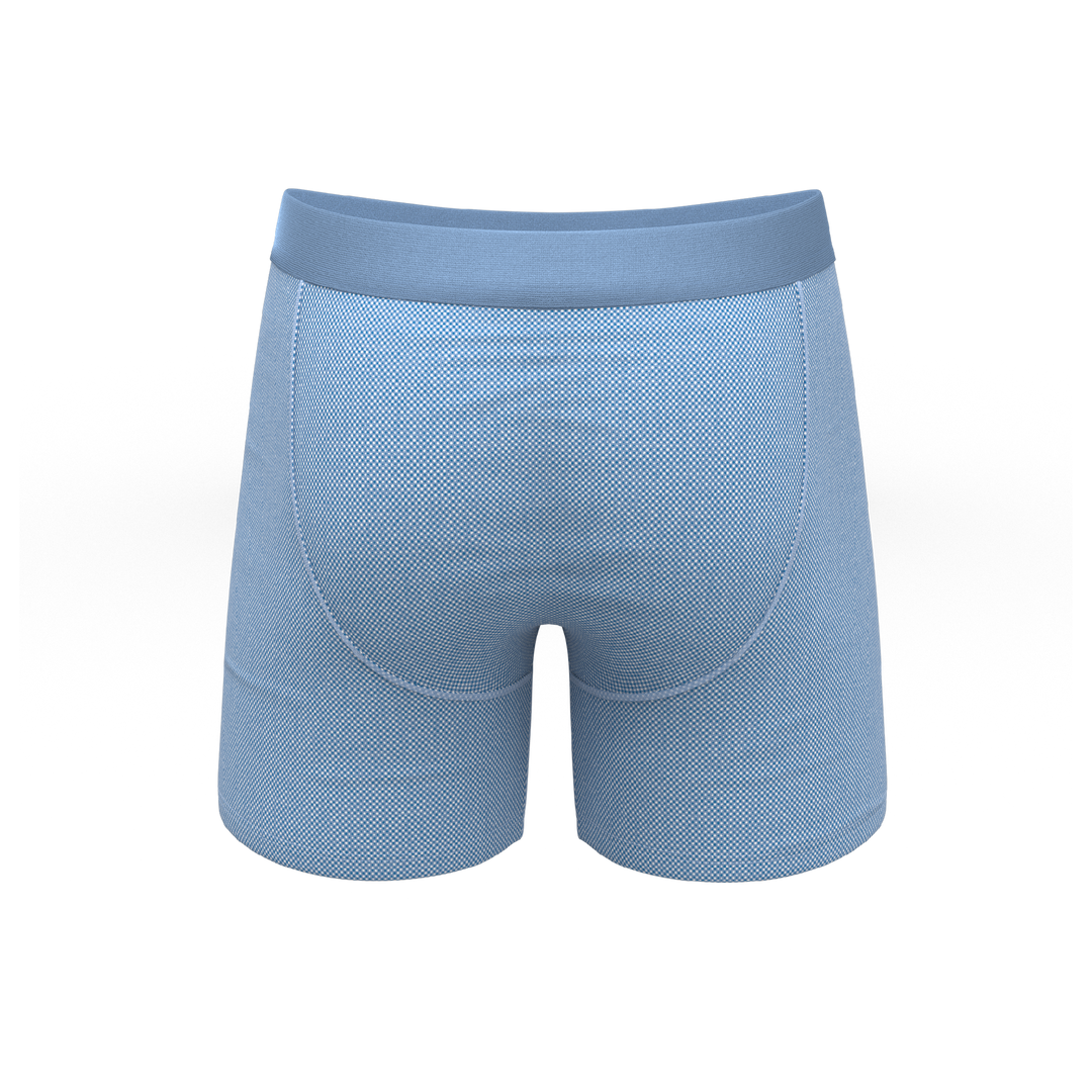 Chambray All Day: Blue Ball Hammock® Pouch Underwear with Fly