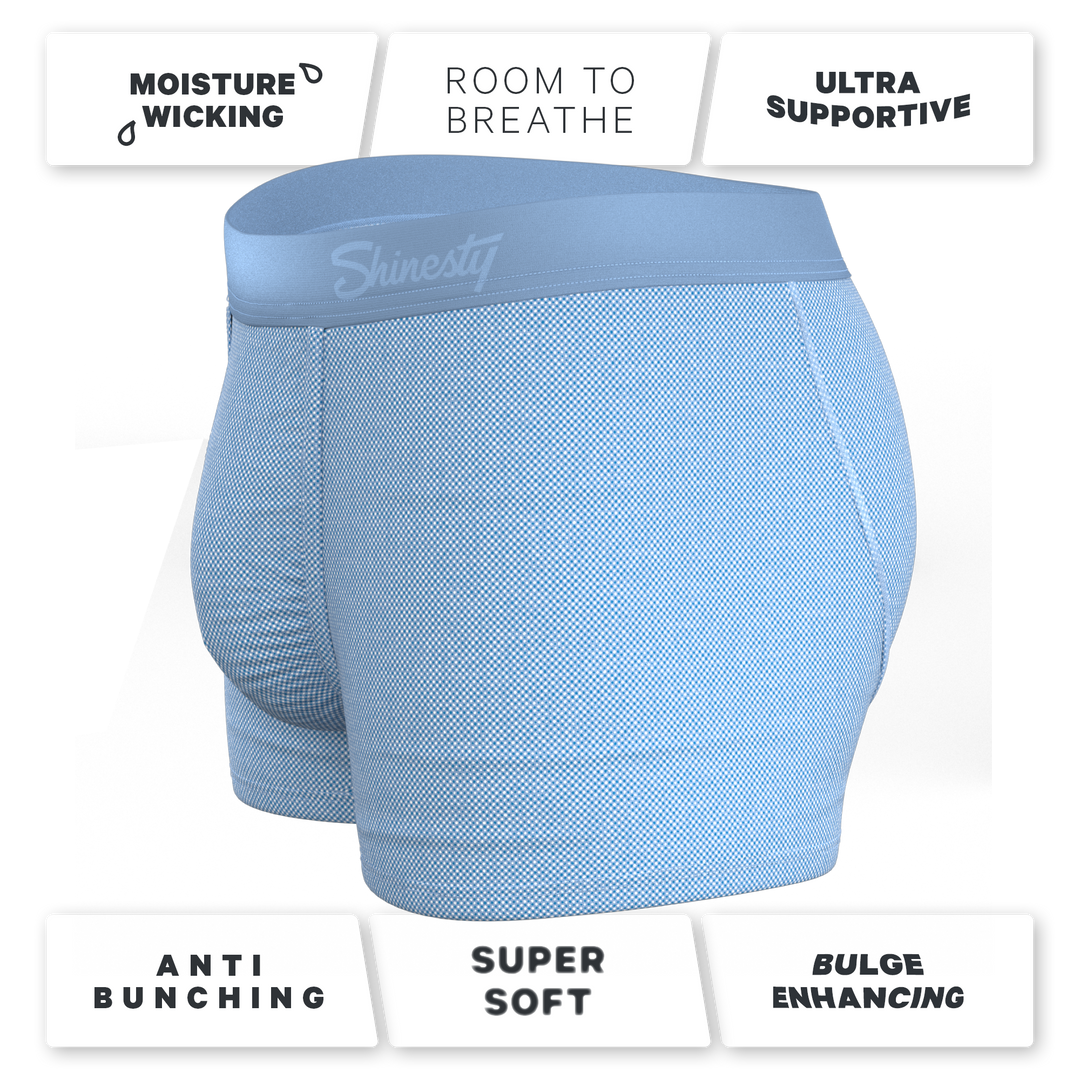 Shinesty Chambray All Day Blue Ball Hammock® Pouch Trunks Underwear