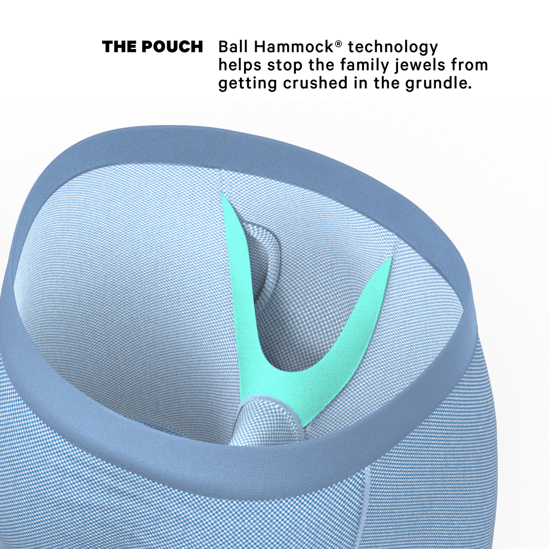 Chambray All Day: Blue Long Leg Ball Hammock® Pouch Underwear with Fly