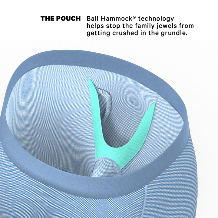 Chambray All Day: Blue Long Leg Ball Hammock® Pouch Underwear with Fly