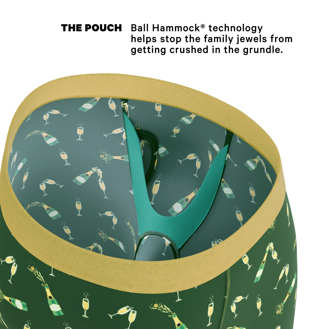 The Champagne Showers | New Years Long Leg Ball Hammock® Pouch Underwear With Fly