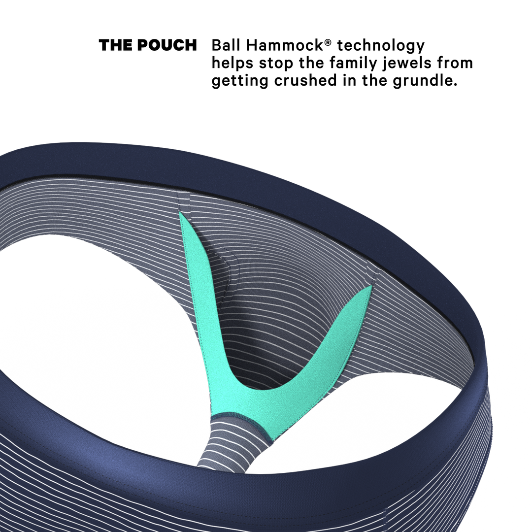 Shinesty "The Cheek Streak" White Stripe Briefs with Ball Hammock® Pouch for Men