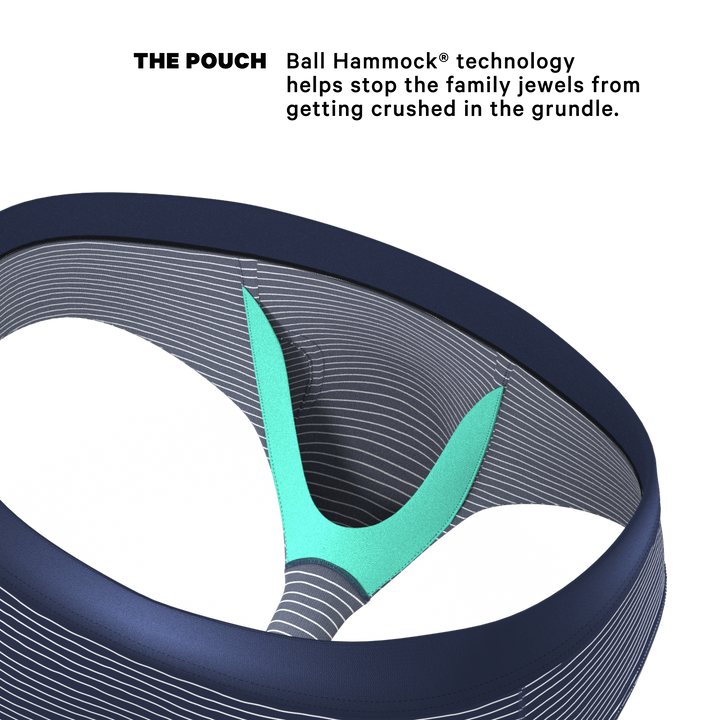 Shinesty "The Cheek Streak" White Stripe Briefs with Ball Hammock® Pouch for Men