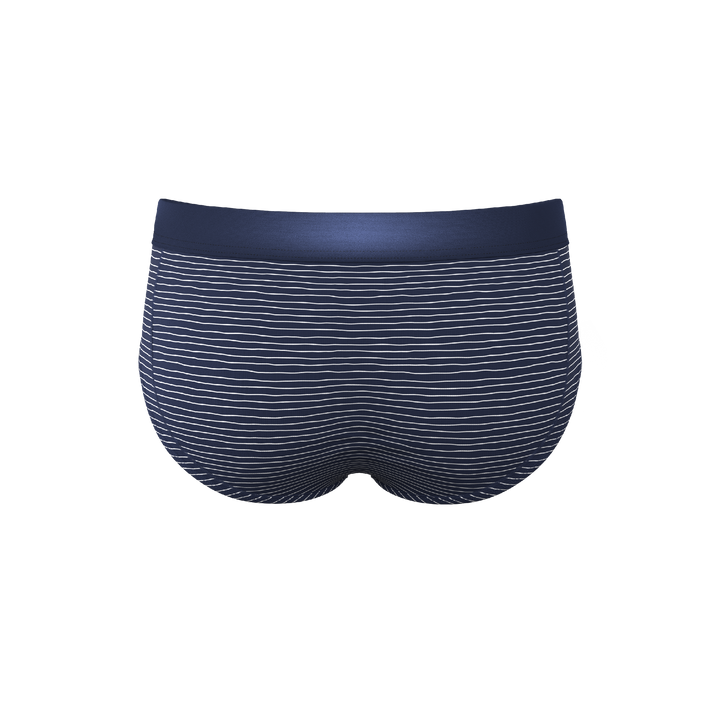 Shinesty "The Cheek Streak" White Stripe Briefs with Ball Hammock® Pouch for Men