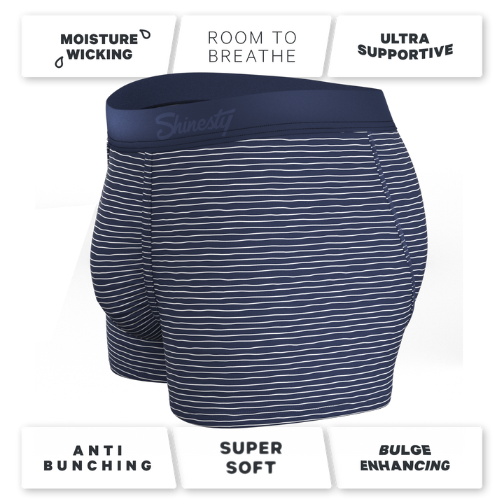 Shinesty "The Cheek Streak" White Stripe Ball Hammock® Pouch Trunks Underwear