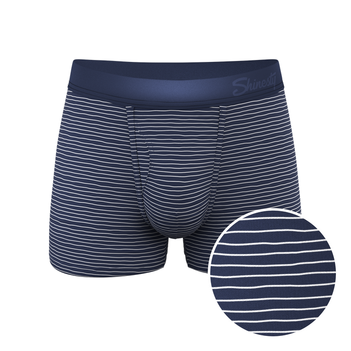 Shinesty "The Cheek Streak" White Stripe Ball Hammock® Pouch Trunks Underwear
