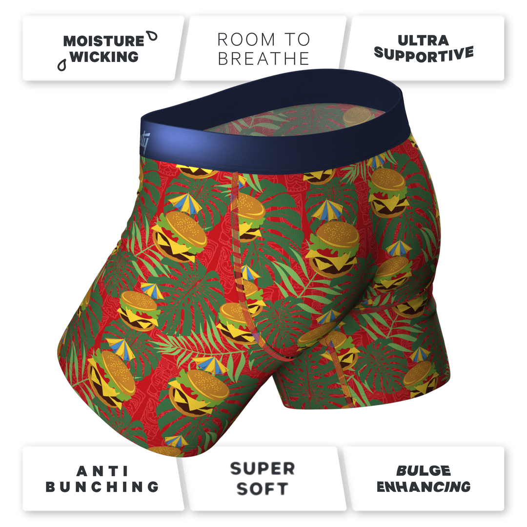 Shinesty Cheeseburger In Paradise Margaritaville Ball Hammock pouch underwear – tropical boxer briefs