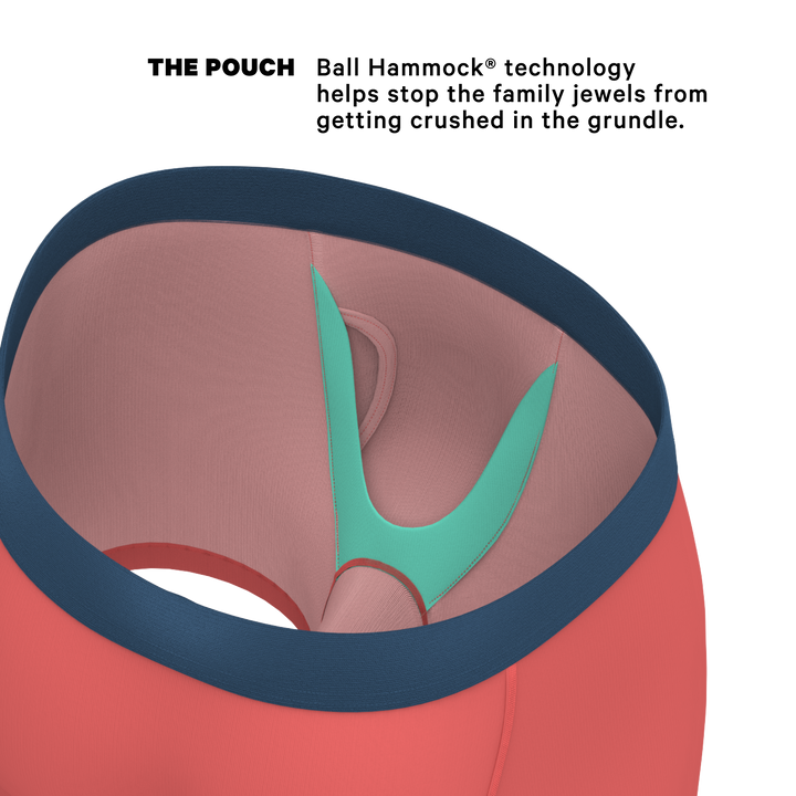 The Cherry Tomato: Coral Red Ball Hammock® Pouch Underwear with Fly
