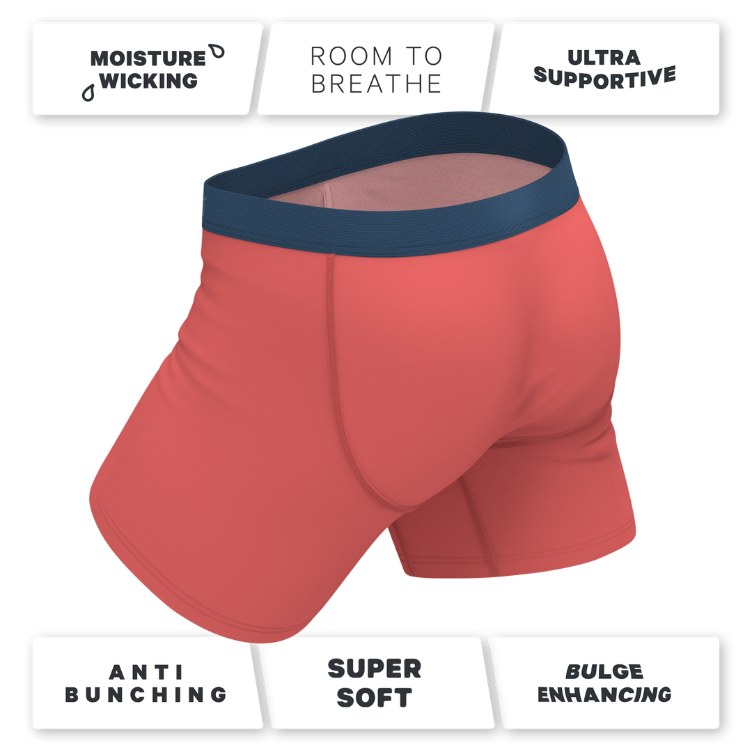 The Cherry Tomato: Coral Red Ball Hammock® Pouch Underwear with Fly
