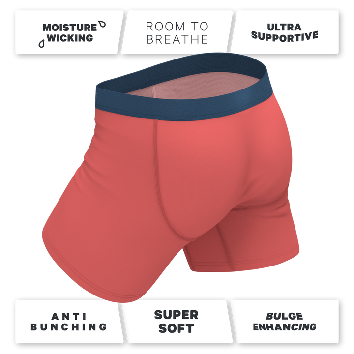 The Cherry Tomato: Coral Red Ball Hammock® Pouch Underwear with Fly