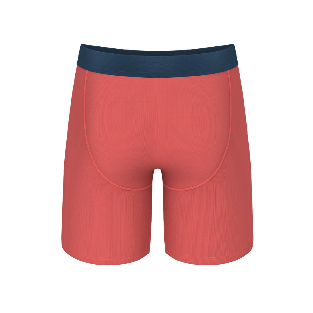 The Cherry Tomato | Coral Red Long Leg Ball Hammock® Pouch Underwear With Fly