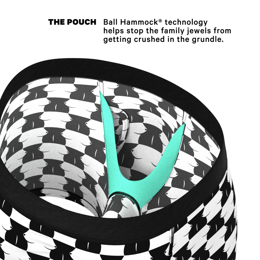 The Chest Mate Checkered Boxer Briefs with Ball Hammock® Pouch & Fly
