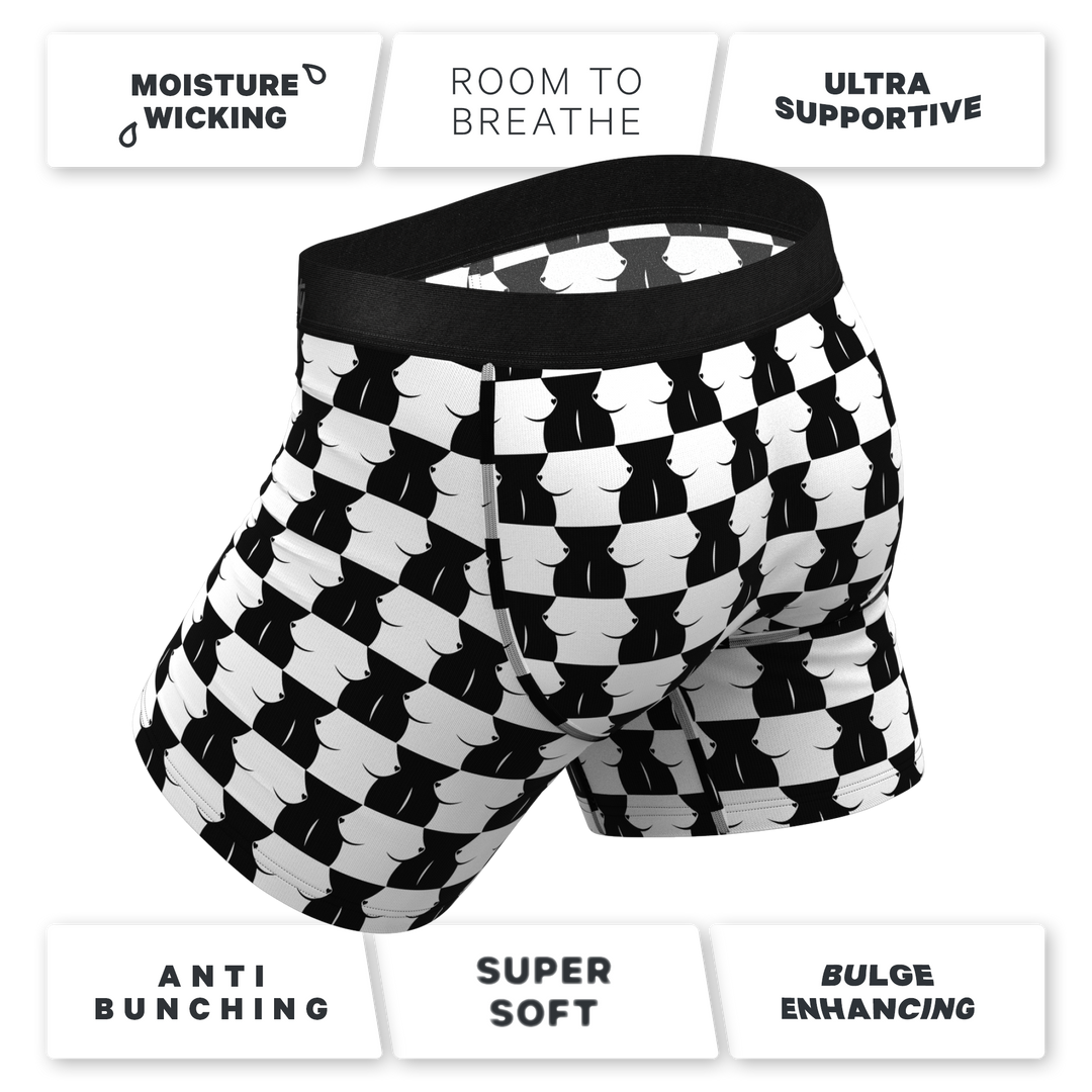 The Chest Mate Checkered Boxer Briefs with Ball Hammock® Pouch & Fly