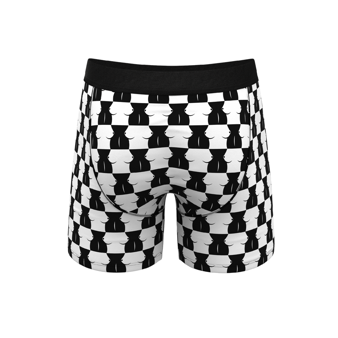 The Chest Mate Checkered Boxer Briefs with Ball Hammock® Pouch & Fly