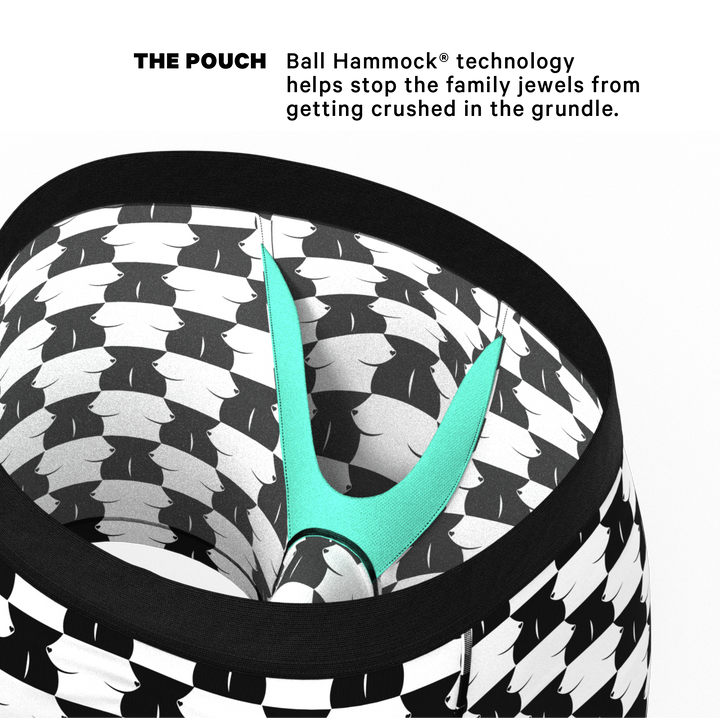 Shinesty Checkered "Chest Mate" Boxer Briefs with Ball Hammock® Pouch