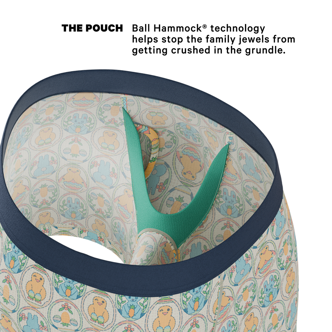 Shinesty "The Chicks Dig It" Men's Ball Hammock® Pouch Underwear – Pastel Easter Boxer Briefs with Fly