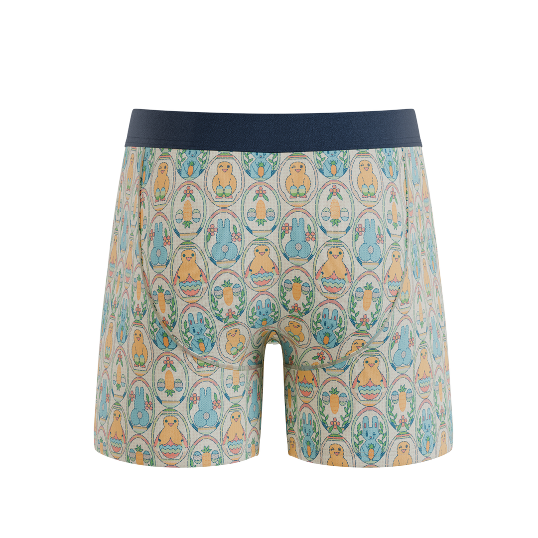 Shinesty "The Chicks Dig It" Men's Ball Hammock® Pouch Underwear – Pastel Easter Boxer Briefs with Fly