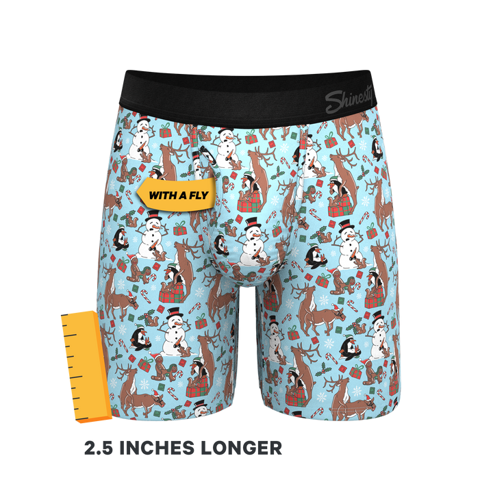 The Christmas Key Party Long Leg Boxer Briefs with Ball Hammock® Pouch & Fly