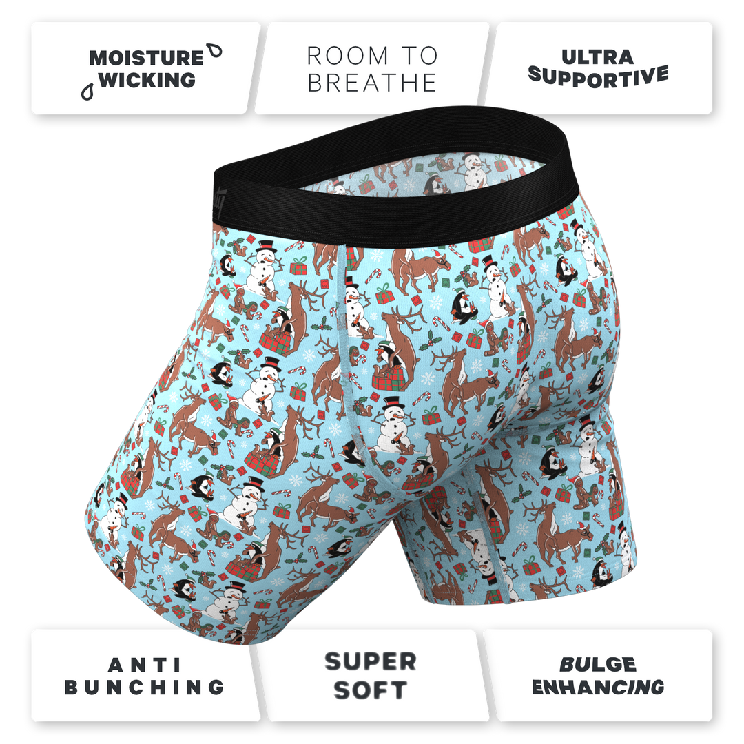 The Christmas Key Party Long Leg Boxer Briefs with Ball Hammock® Pouch & Fly