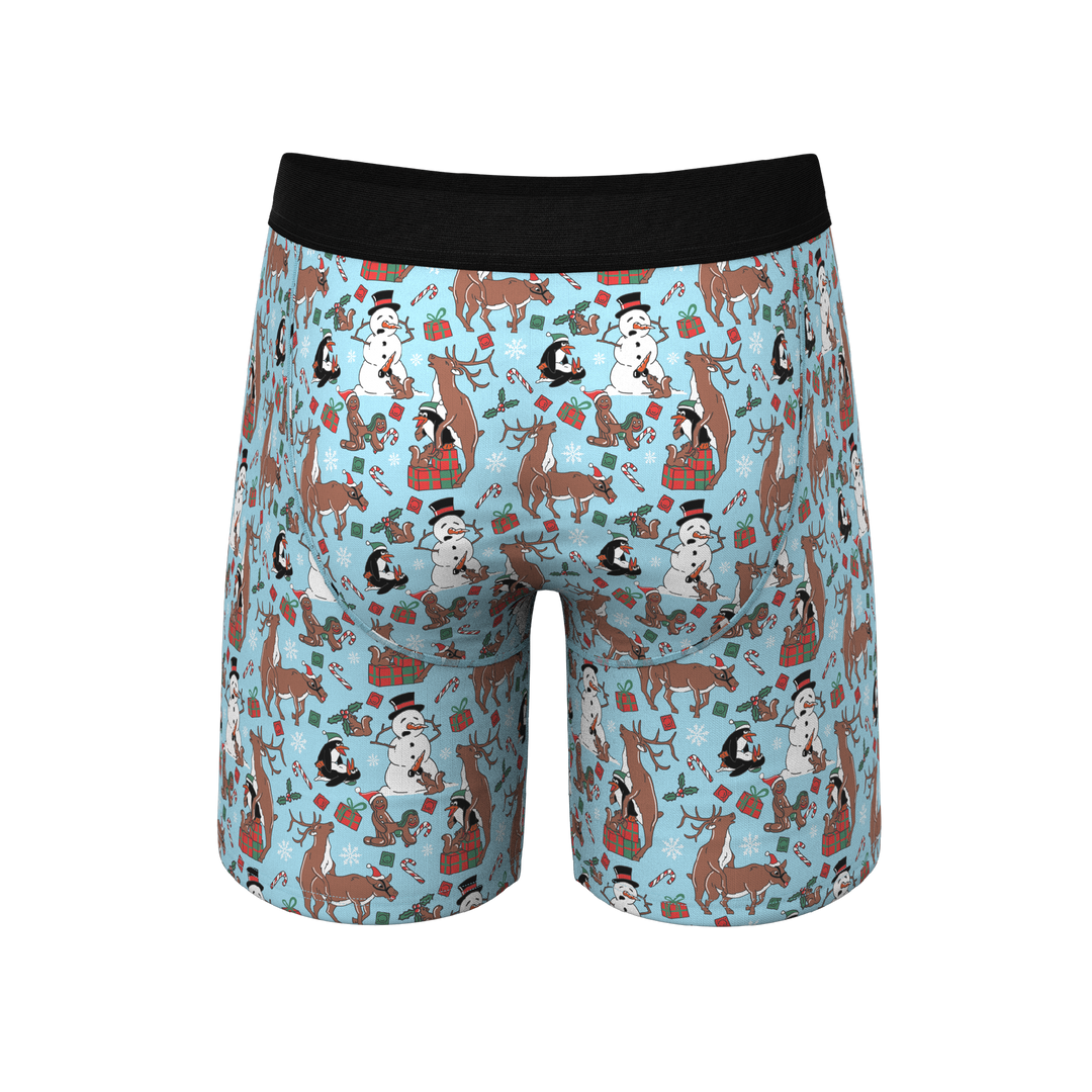 The Christmas Key Party Long Leg Boxer Briefs with Ball Hammock® Pouch & Fly