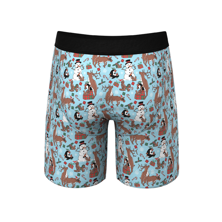 The Christmas Key Party Long Leg Boxer Briefs with Ball Hammock® Pouch & Fly