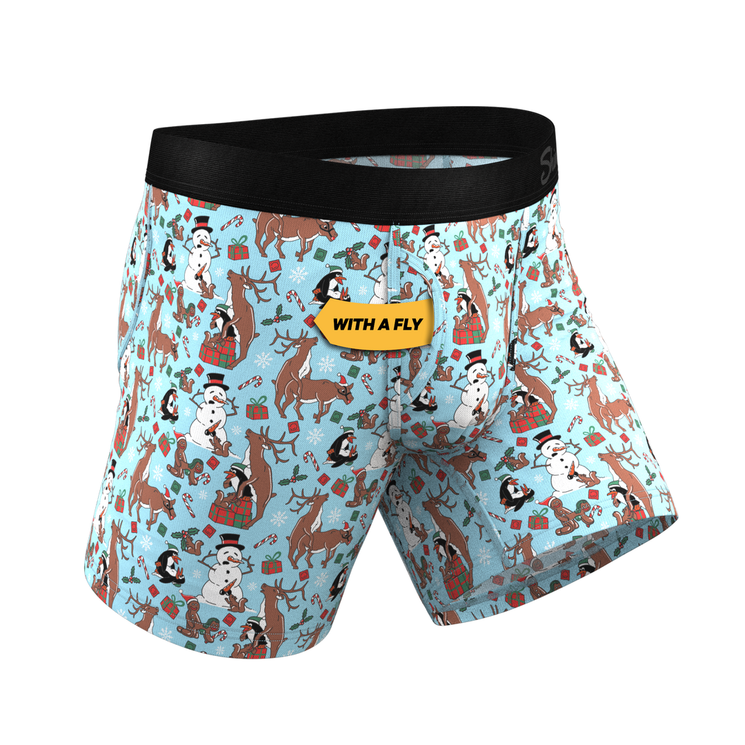 The Christmas Key Party Boxer Briefs | Raunchy Holiday Pouch Underwear with Fly