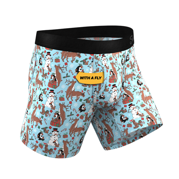 The Christmas Key Party Boxer Briefs | Raunchy Holiday Pouch Underwear with Fly