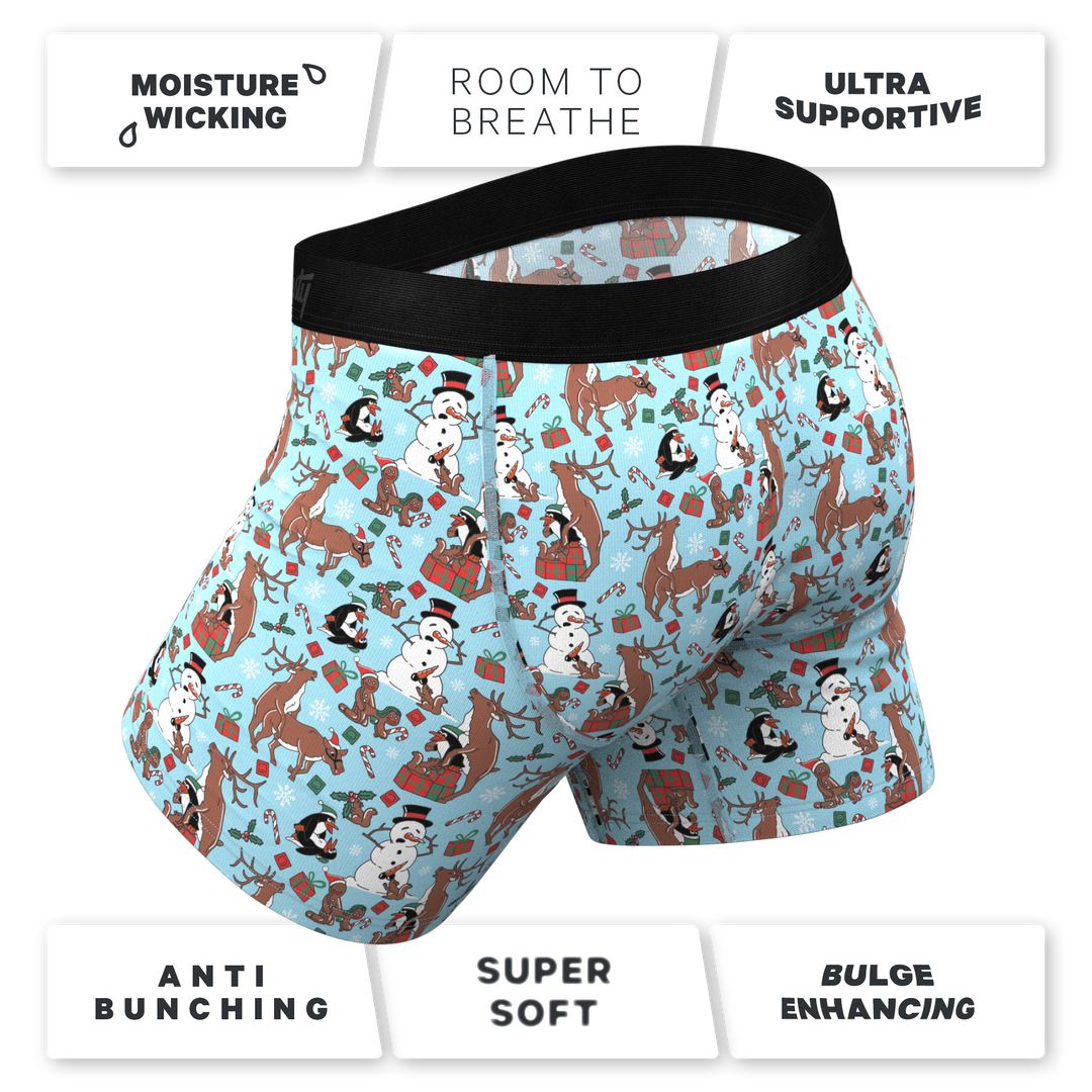 The Christmas Key Party Boxer Briefs | Raunchy Holiday Pouch Underwear with Fly
