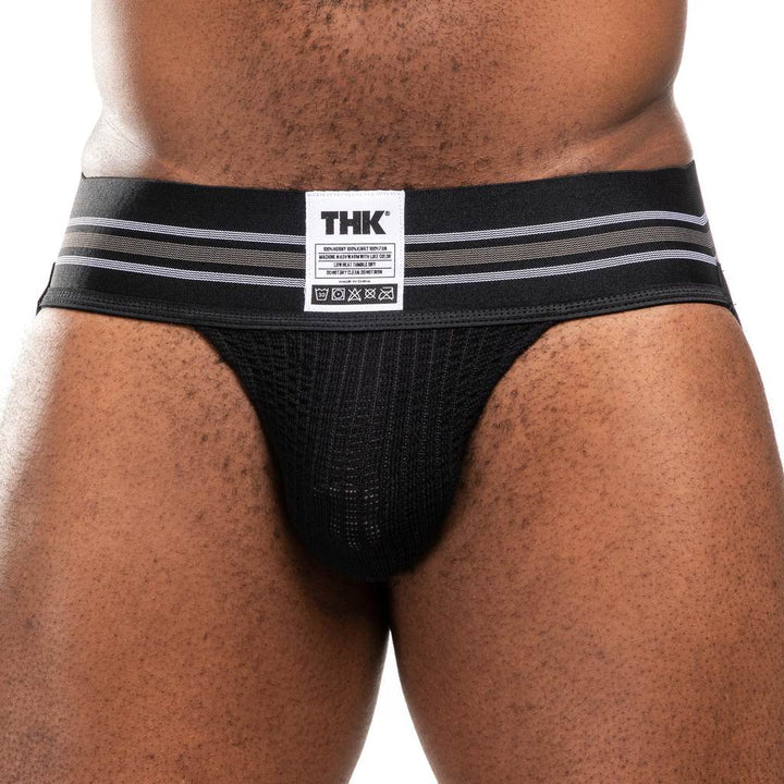 THK Standard Jock - Men's White Athletic Jockstrap with Mesh Pouch