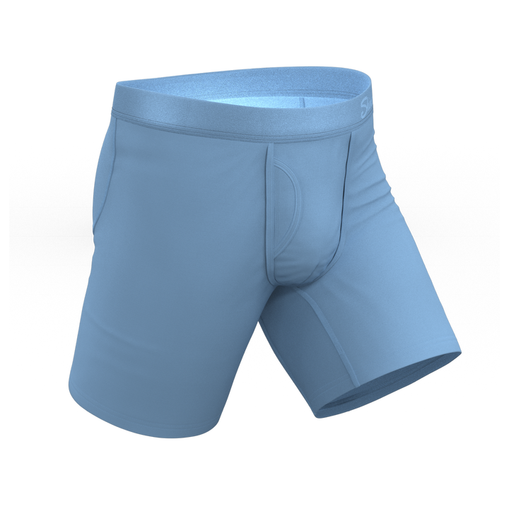 Shinesty "Clear Skies" Light Blue Tonal Long Leg Ball Hammock® Pouch Underwear with Fly