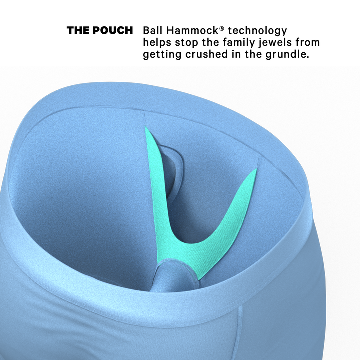 Shinesty "Clear Skies" Light Blue Tonal Long Leg Ball Hammock® Pouch Underwear with Fly