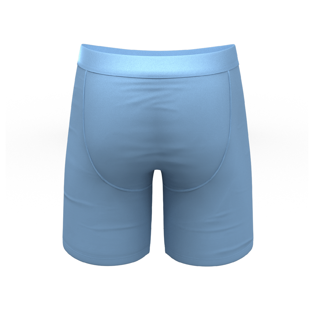 Shinesty "Clear Skies" Light Blue Tonal Long Leg Ball Hammock® Pouch Underwear with Fly