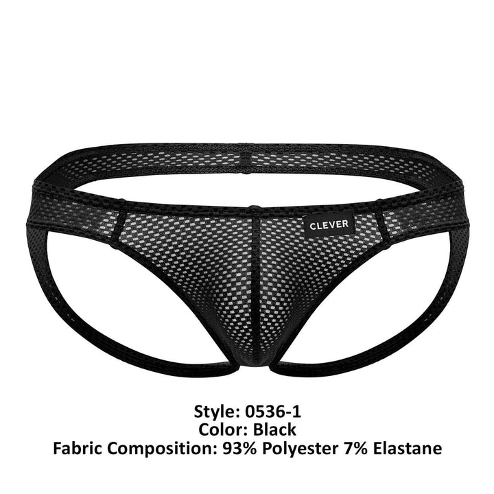 Clever men's black Kroma jockstrap – low-rise quick-dry athletic underwear