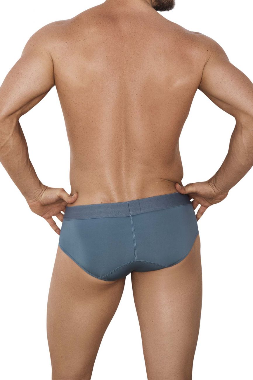 Clever men's gray Lighting briefs – silky nylon microfiber full coverage underwear