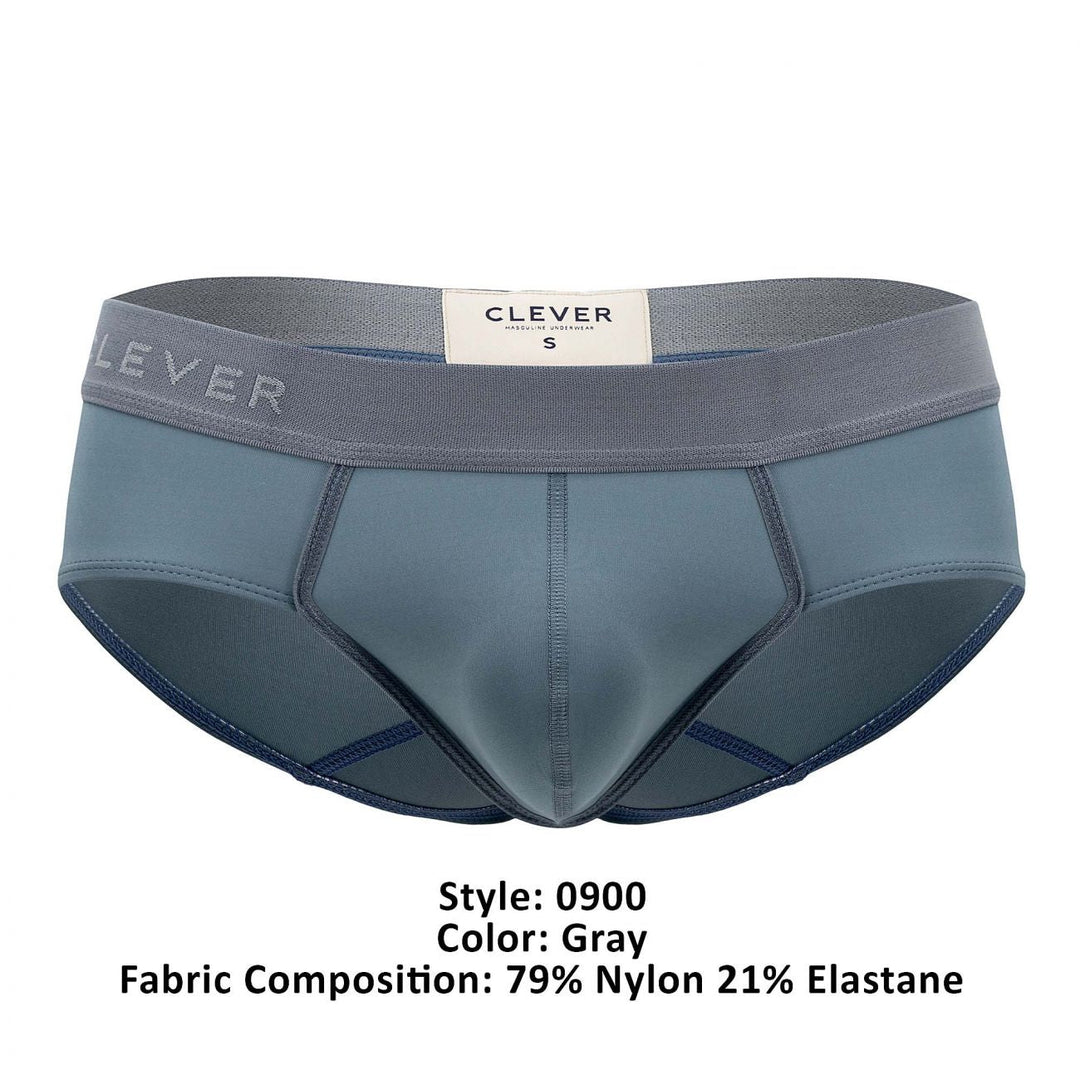 Clever men's gray Lighting briefs – silky nylon microfiber full coverage underwear