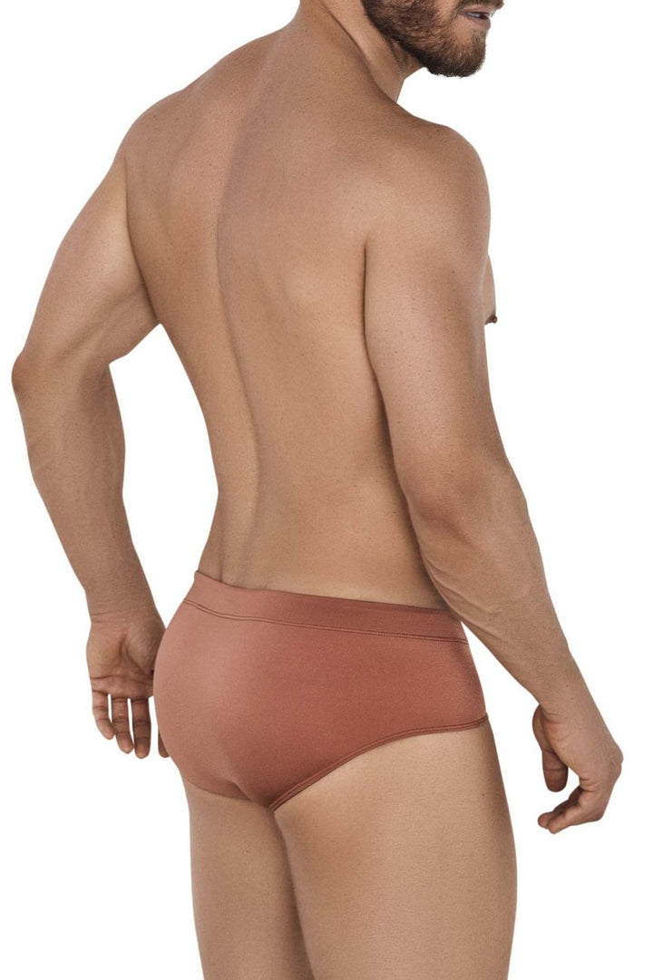 Clever men's ochre Oasis swim briefs – nylon microfiber beach swimwear