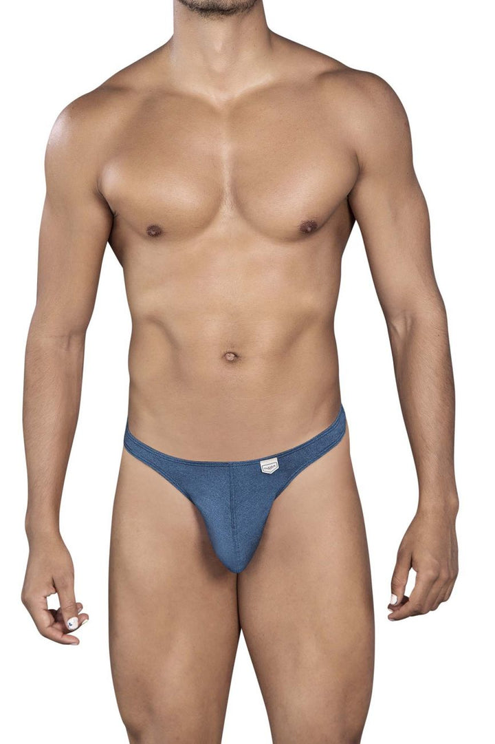 Clever men's blue Set thong – silky microfiber minimal coverage underwear