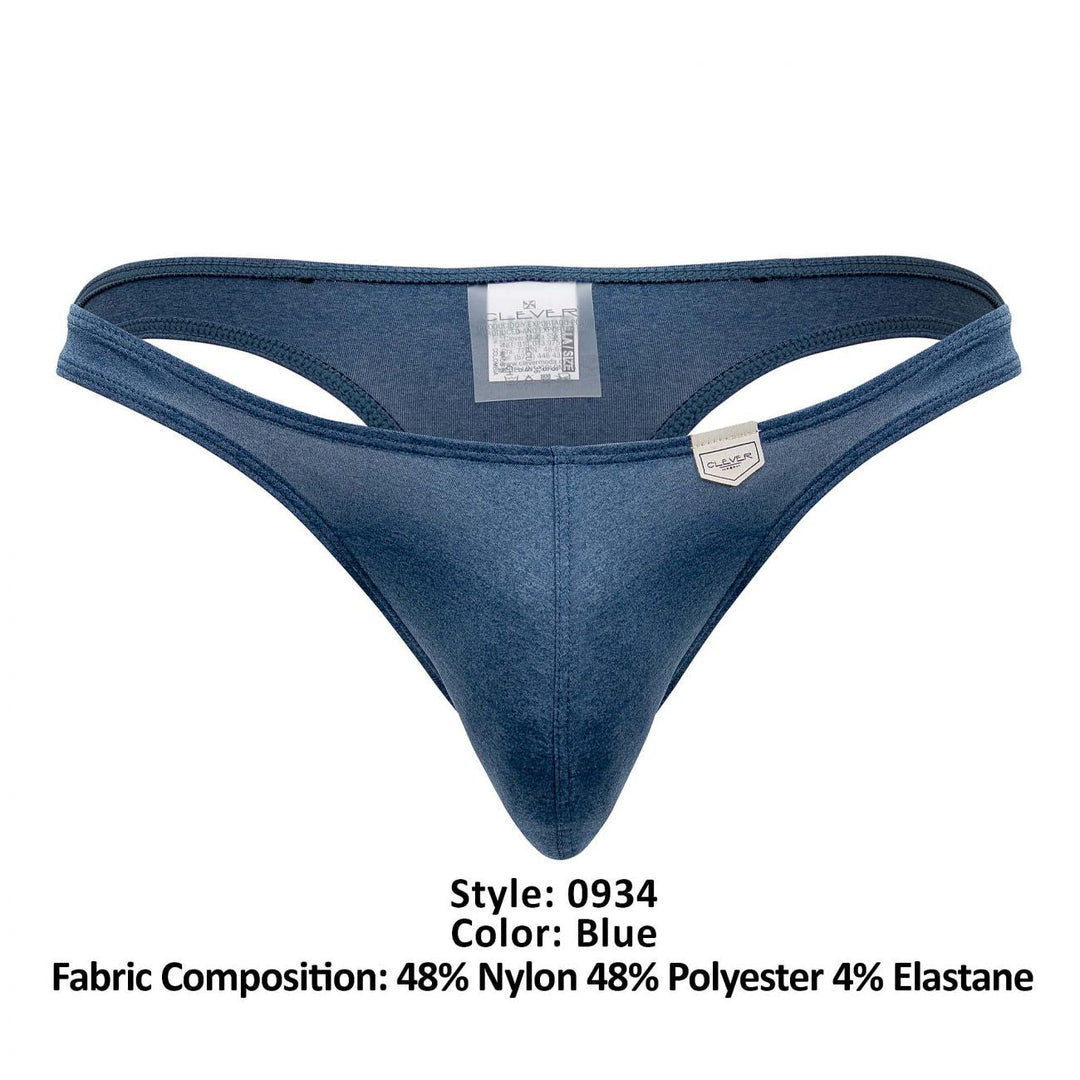 Clever men's blue Set thong – silky microfiber minimal coverage underwear