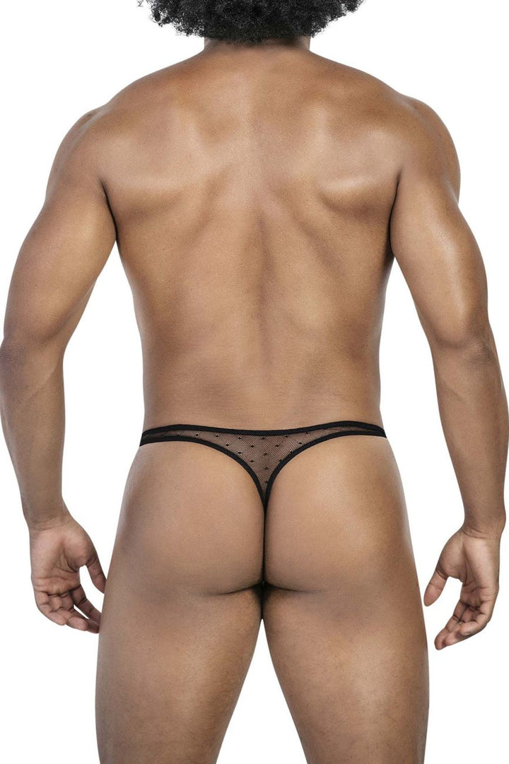 Clever men's 3-pack Australian Latin thongs in black and orange – sheer microfiber underwear