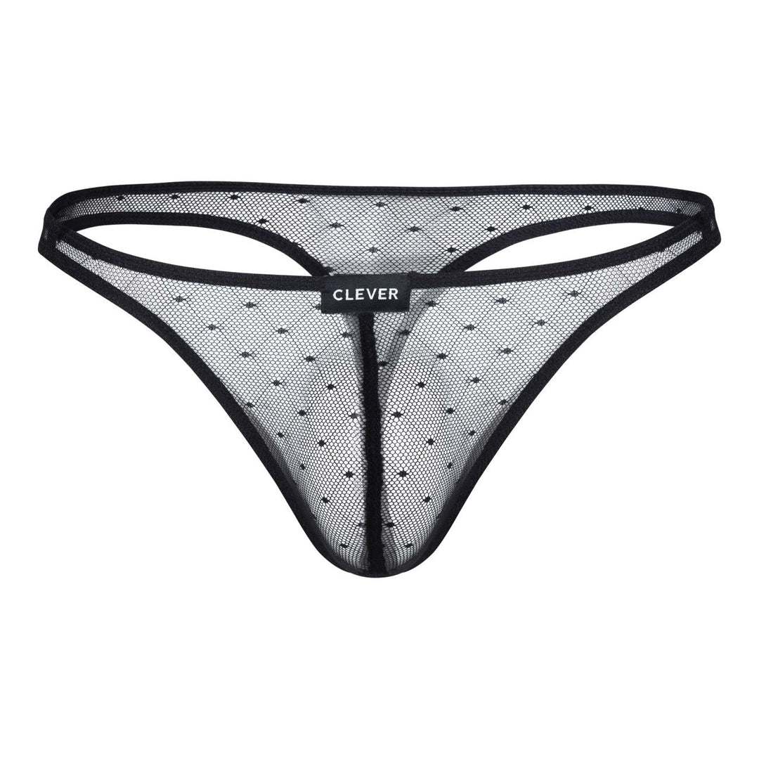 Clever men's 3-pack Australian Latin thongs in black and orange – sheer microfiber underwear